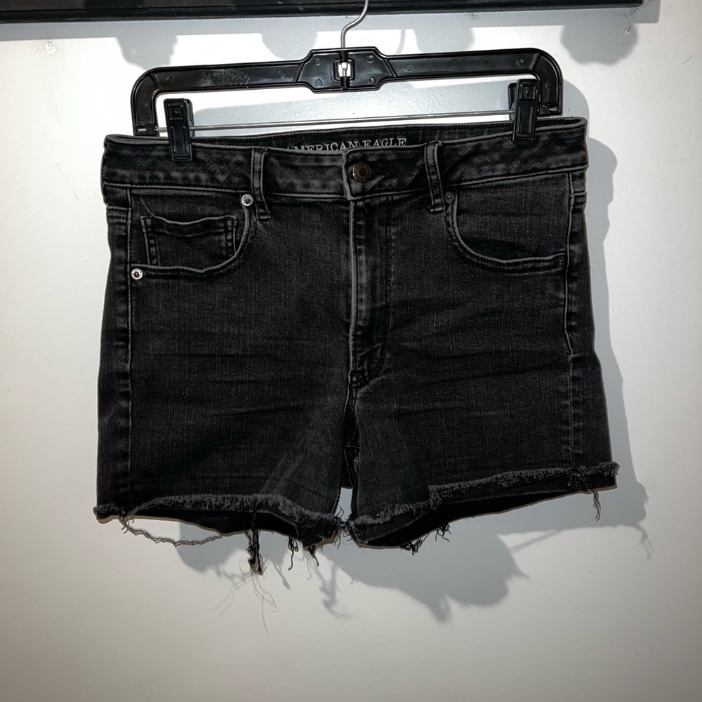 American Eagle Super Hi-Rise Super Stretch Midi Jean Shorts